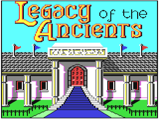 Legacy of the Ancients title screen for Commodore 64